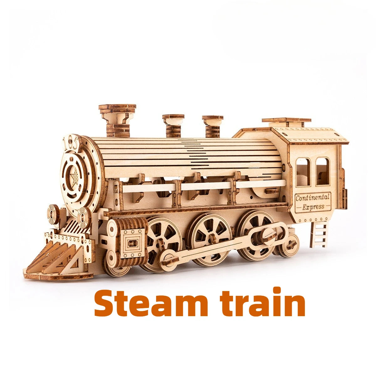 Steam Train Wooden Three-dimensional Puzzle 3D Retro Mechanical Model Assembled Building Blocks Toys Gifts