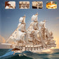 3D Puzzle DIY Wooden The Flying Dutchman Pirate Ship Assembled Miniature Model Kits Jigsaw Puzzles for Friends Birthday Gifts