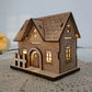 Wood House Model for Christmas Christmas House Ornament Festive Wooden House Ornaments Durable Warm Light Christmas for Home