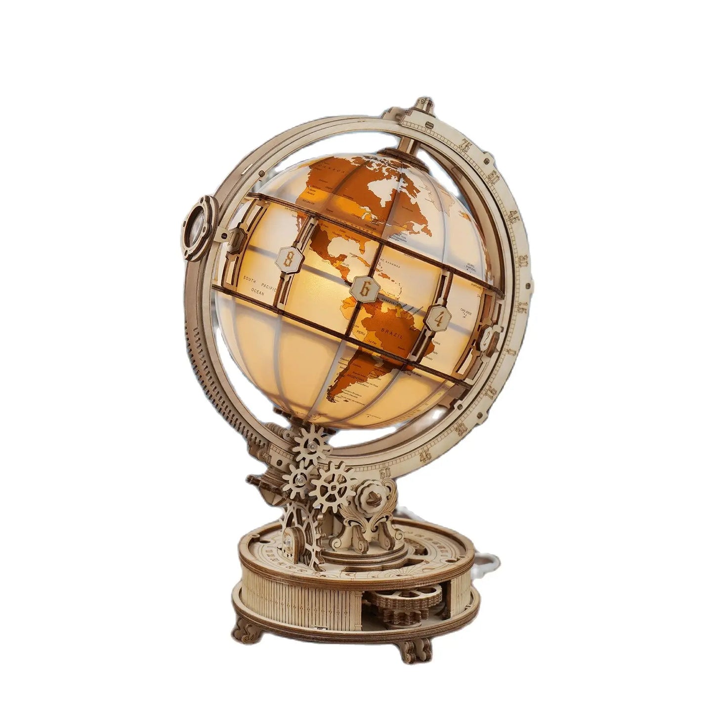 Wooden Globe Lamp 3D Puzzle Games for Birthday Gift for Kids Adults for Home Decor Building Blocks 3D
