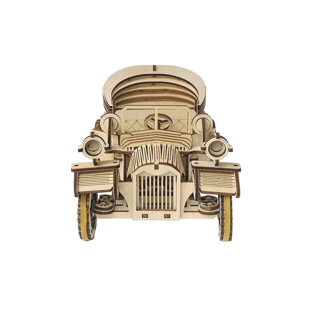 DIY Retro Convertible Car Model 3D Three-dimensional Wooden Puzzle Creative Puzzle Assembly Toy Ornaments