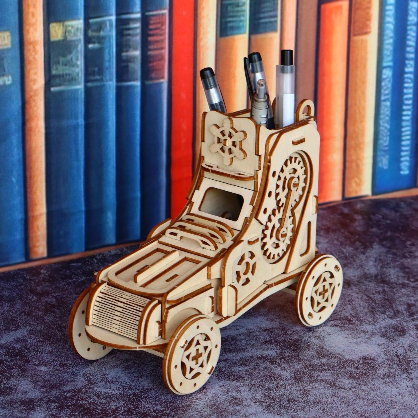 3D wooden puzzle toys suitable for adults, assembly models for shoe and car combinations, wooden DIY assembly building block