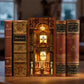 DIY Wooden  The Philosophical Library Book Nook Shelf Insert Miniature Model Kits Bookshelf Bookend for Friends Birthday Gifts
