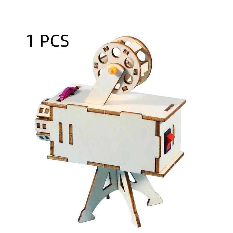 DIY Wooden Science Project Model Kit Science Experiment Toy Early Learning Toys for Children Gifts Birthday Projector