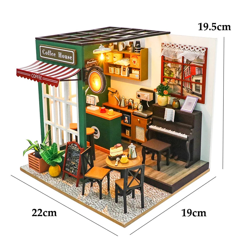 Wooden 3D Puzzles Mini Doll House DIY Small House Kits Assembly Model Building Room Bedroom With Furniture Dollhouse Xmas Gifts