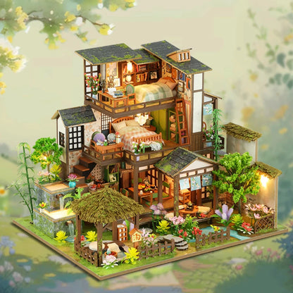 2025 new DIY Wooden Miniature Model Kit Forest Adventures Casa Doll Houses 3D Puzzle Dollhouse With Furniture for Friends Gifts