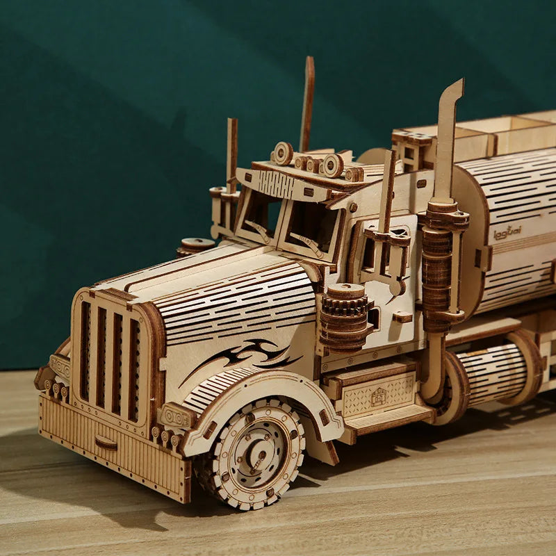 3D Wooden Puzzle Toys Movable Tank Car Assembly Toy Gift For Children Adult Model Building Block Kits