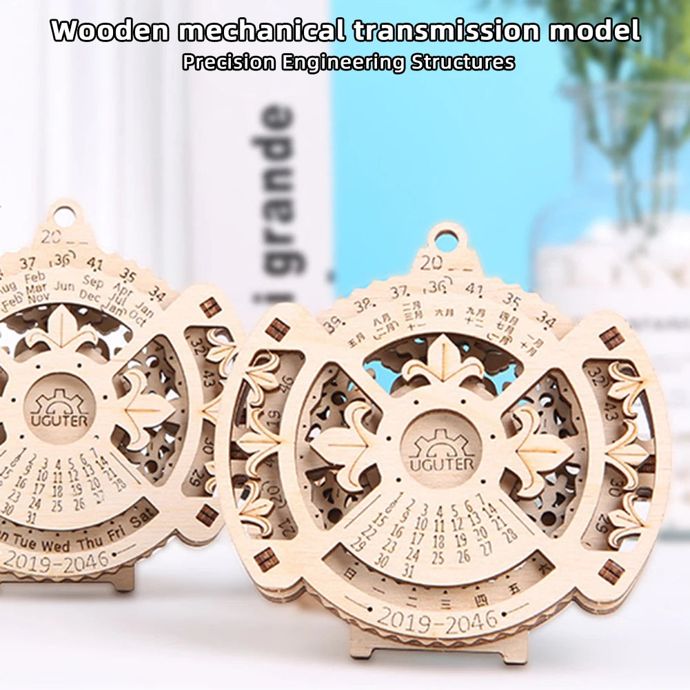 DIY 3D Perpetual Calendar Wooden Puzzle Game Gear Rotating Assembly Toy Learning & Education Unisex Puzzles Toy For Teens Adults