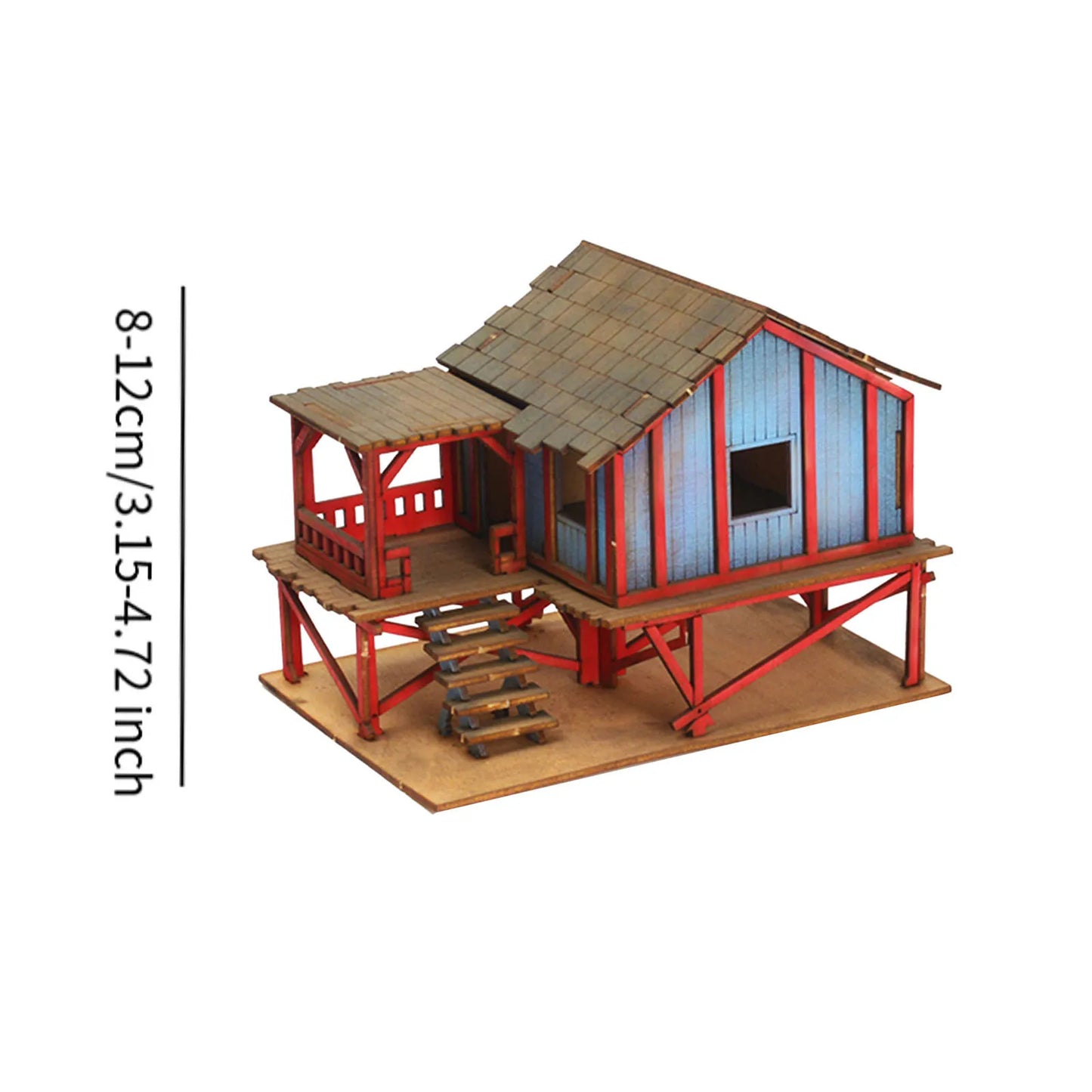 1/72 Models DIY Wooden House Assemble DIY Crafts Miniature House Handmade Buiilding Model Architecture Kits House Diorama Layout