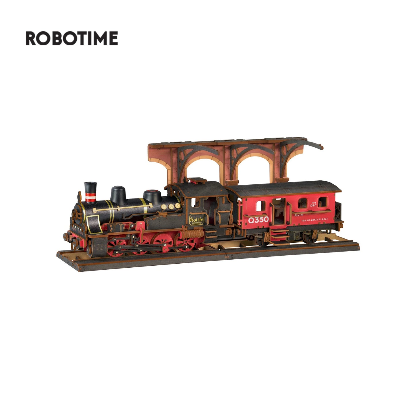 Robotime Rolife Steam Journey 3D Wooden Puzzle Traditional Train Model Pre-colored Design Wood Easy Assemble Toys Gifts TGS01