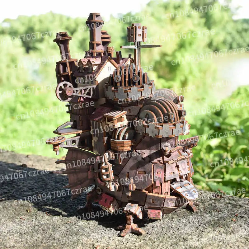 Wooden assembly model stacking animation ornament 3D three-dimensional puzzle