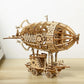 DIY wooden 3D puzzle assembly airship mechanical model decompression toy 3D stereo model handmade desktop ornament steam toy