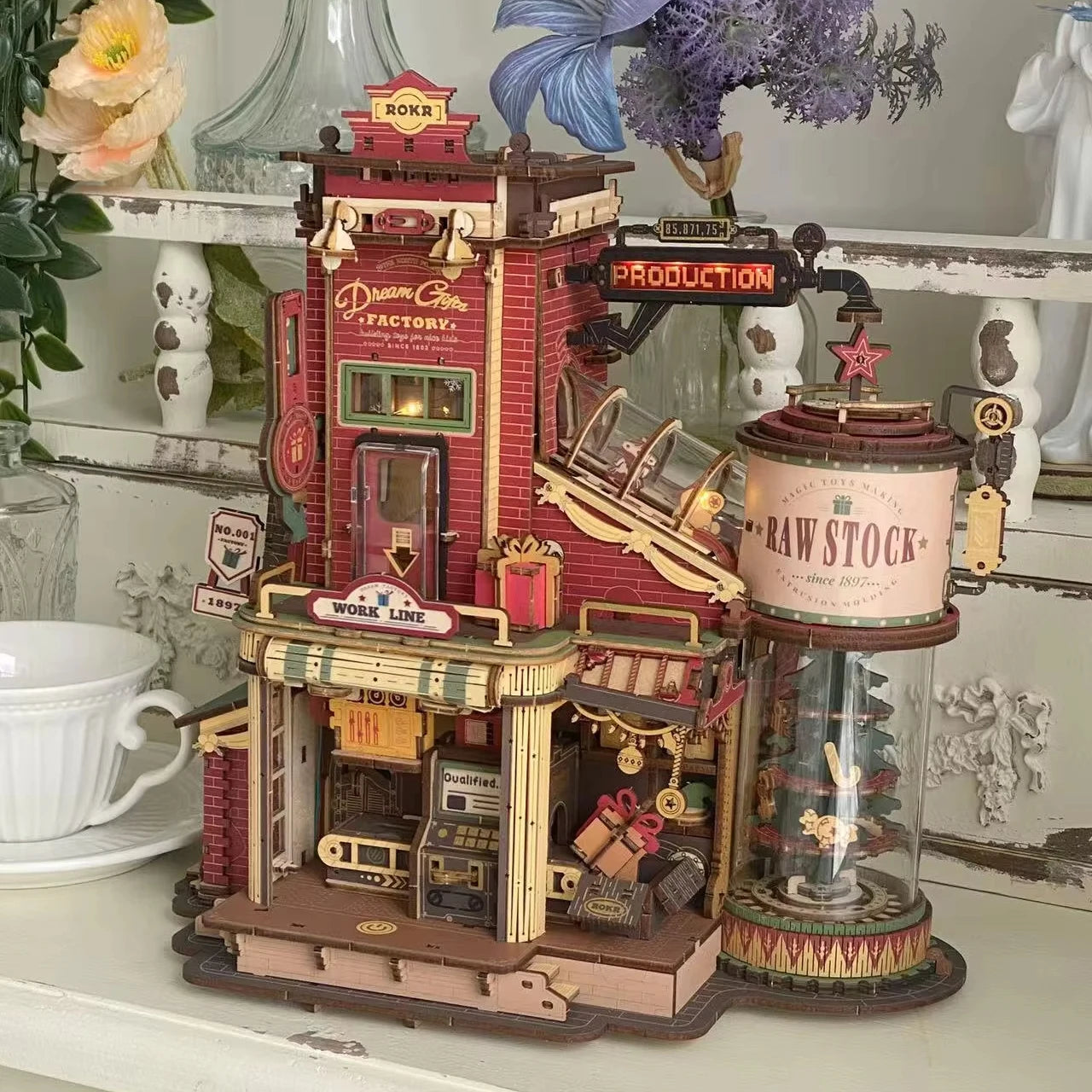 Dream Gift Factory 3D Wooden Puzzle Music Box Christmas Model DIY Kit for Kids Adults Best Gift Decor for Girls