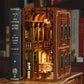 DIY Wooden  The Philosophical Library Book Nook Shelf Insert Miniature Model Kits Bookshelf Bookend for Friends Birthday Gifts