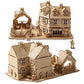 3D Wooden Puzzle WW2 War City Postwar Handmade Mechanical Assembly House Model DIY Kits Toys Desk Decoration Gifts For Kids