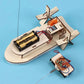 New Wooden DIY Boat Car Model Wood Color DIY Wooden Car Toy 3D Assemble Remote Control Boat