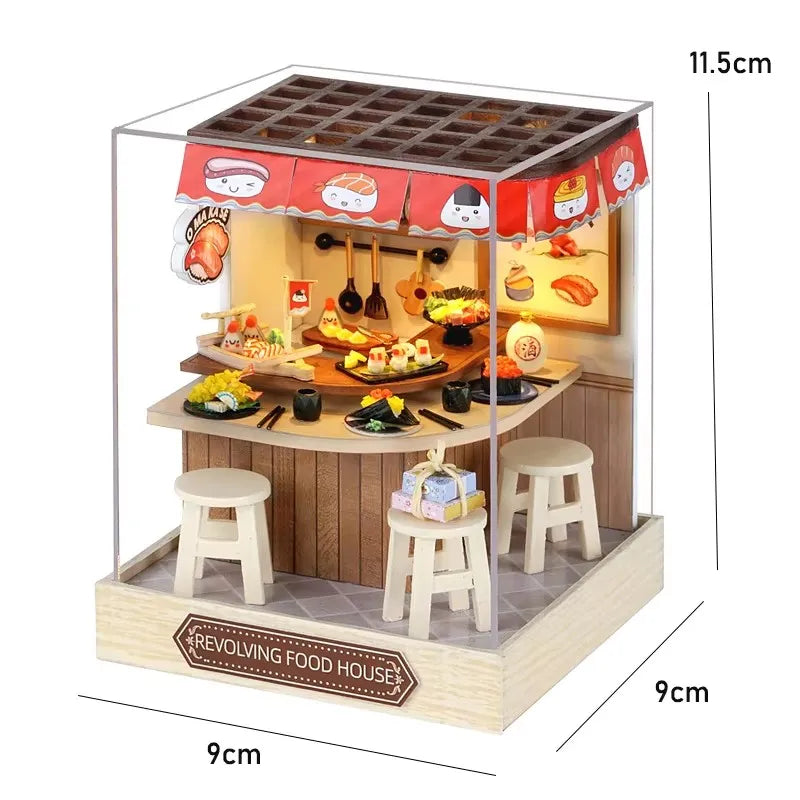 Wooden 3D Puzzles Mini Doll House DIY Small House Kits Assembly Model Building Room Bedroom With Furniture Dollhouse Xmas Gifts