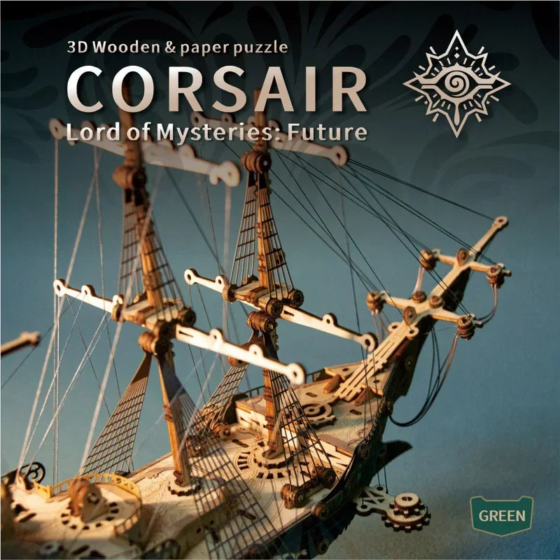 Fantasy spaceship pirate ship 3D three-dimensional puzzle handmade wooden model creative holiday gift