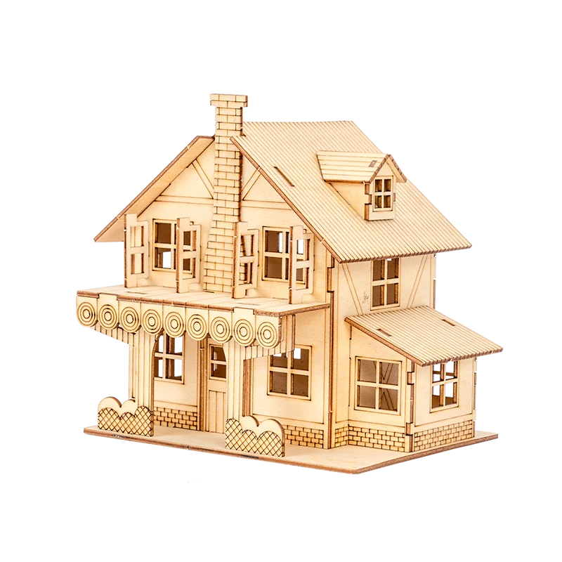 1:50 Scale Miniature Building Prefabricated House Wooden Cabin DIY Assembly Model Kit Wooden Constructor Architecture Material