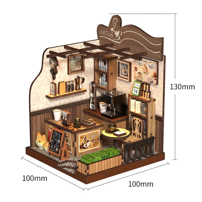 Wooden 3D Puzzles Mini Doll House DIY Small House Kits Assembly Model Building Room Bedroom With Furniture Dollhouse Xmas Gifts