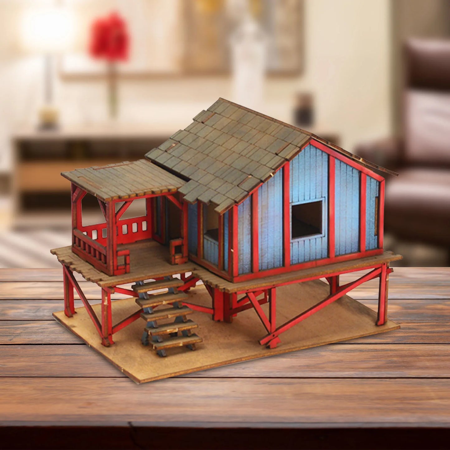 1/72 Models DIY Wooden House Assemble DIY Crafts Miniature House Handmade Buiilding Model Architecture Kits House Diorama Layout