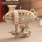 DIY wooden 3D puzzle assembly airship mechanical model decompression toy 3D stereo model handmade desktop ornament steam toy