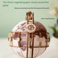 3D Rotating Wooden Puzzle Wooden Globe Craft Ornament With Lights Constructor Model Building Block Kits Toy Gift for Children