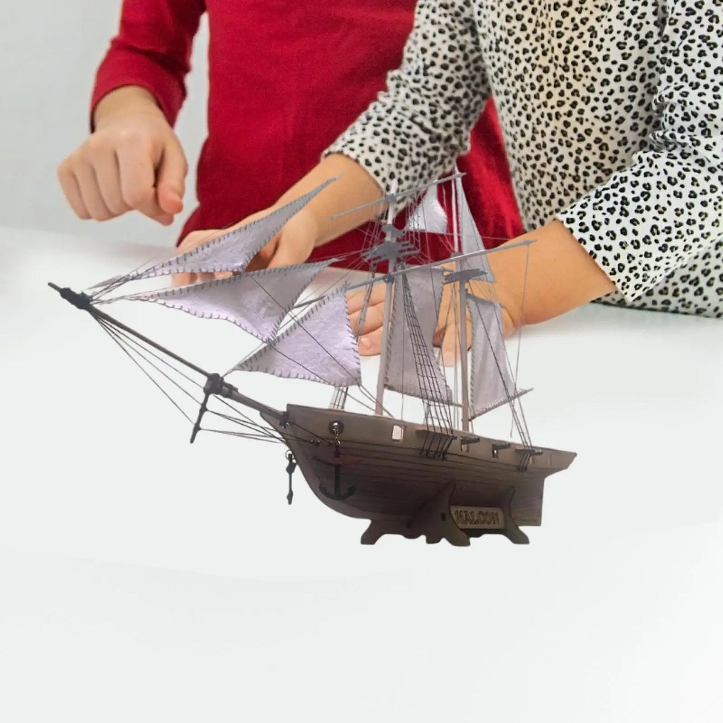 Mini Sailboat Model Wooden Miniature Sailing Boat DIY Model Decorative