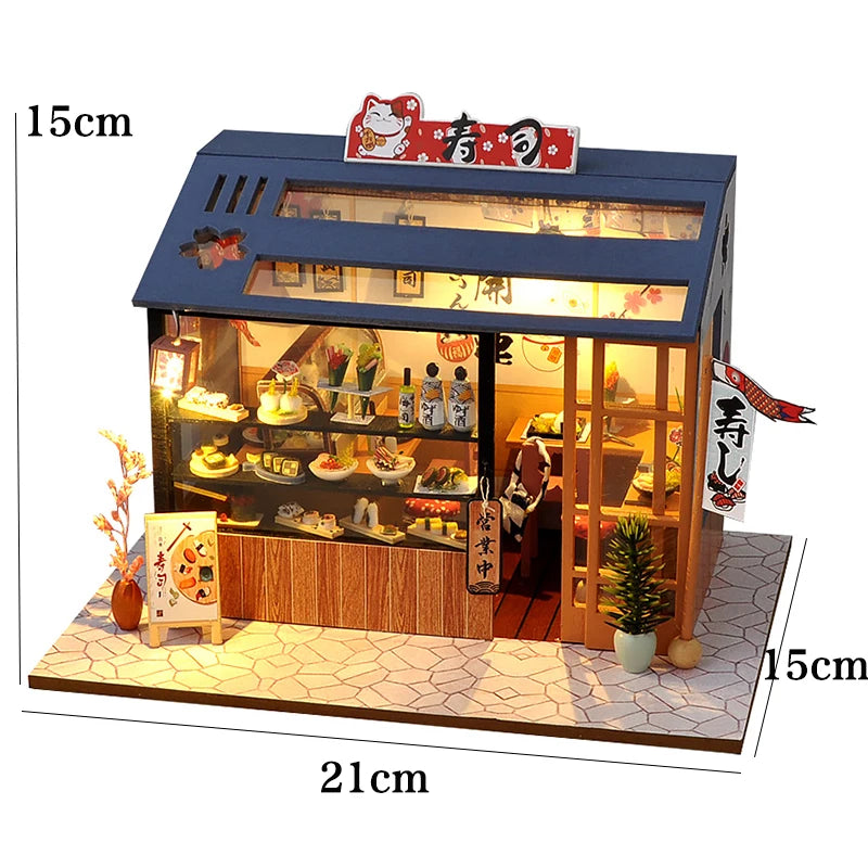 Wooden 3D Puzzles Mini Doll House DIY Small House Kits Assembly Model Building Room Bedroom With Furniture Dollhouse Xmas Gifts