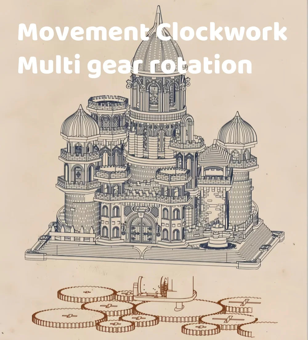 944Pcs 3D Wooden Puzzles DIY Mechanical Wooden Wide Model Kit for Adults Teens 14+Years Puzzle Enthusiasts Box Enchanted Castle