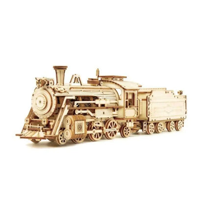 Children Children's Puzzle Box Model Kit Wooden Construction Kit 3D Wooden Puzzle Mechanical Model Steam Train