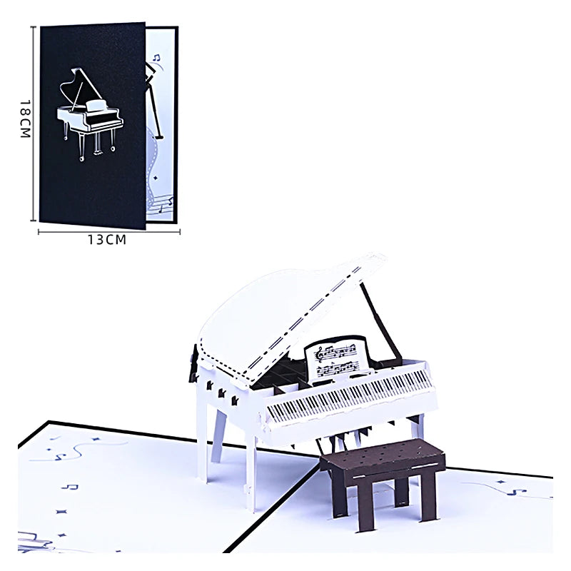 3D Classic Wooden Guitar Greeting Card, Concert, Violin, Piano, Invitation, Birthday Card, Gifts, Sympathy Card, Thank You Card