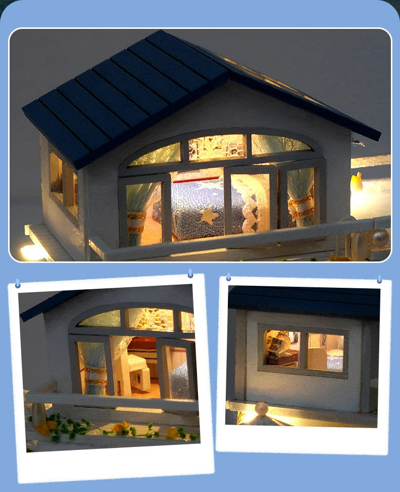 2025 new DIY Wooden Miniature Model Kit Forest Adventures Casa Doll Houses 3D Puzzle Dollhouse With Furniture for Friends Gifts