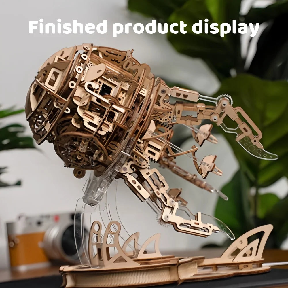 3D Wooden Jellyfish Model Kit  Marine Life DIY Assembly for Adults & Teens, Ocean-Themed Home Decor Sculpture, Intricate Underwa
