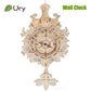 URY 3D Wooden Puzzle Retro Wall Clock Mechanical Model Building Luxurious Style Pendulum Assembly Home Decoration for Kids Gifts