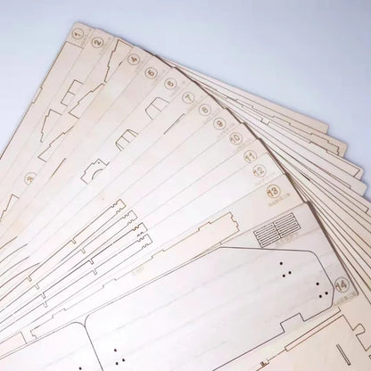 Wind-powered Boat Wooden Assembled Ship Model Electric Toy Remote Control Ship Third Generation Parent-child Interaction