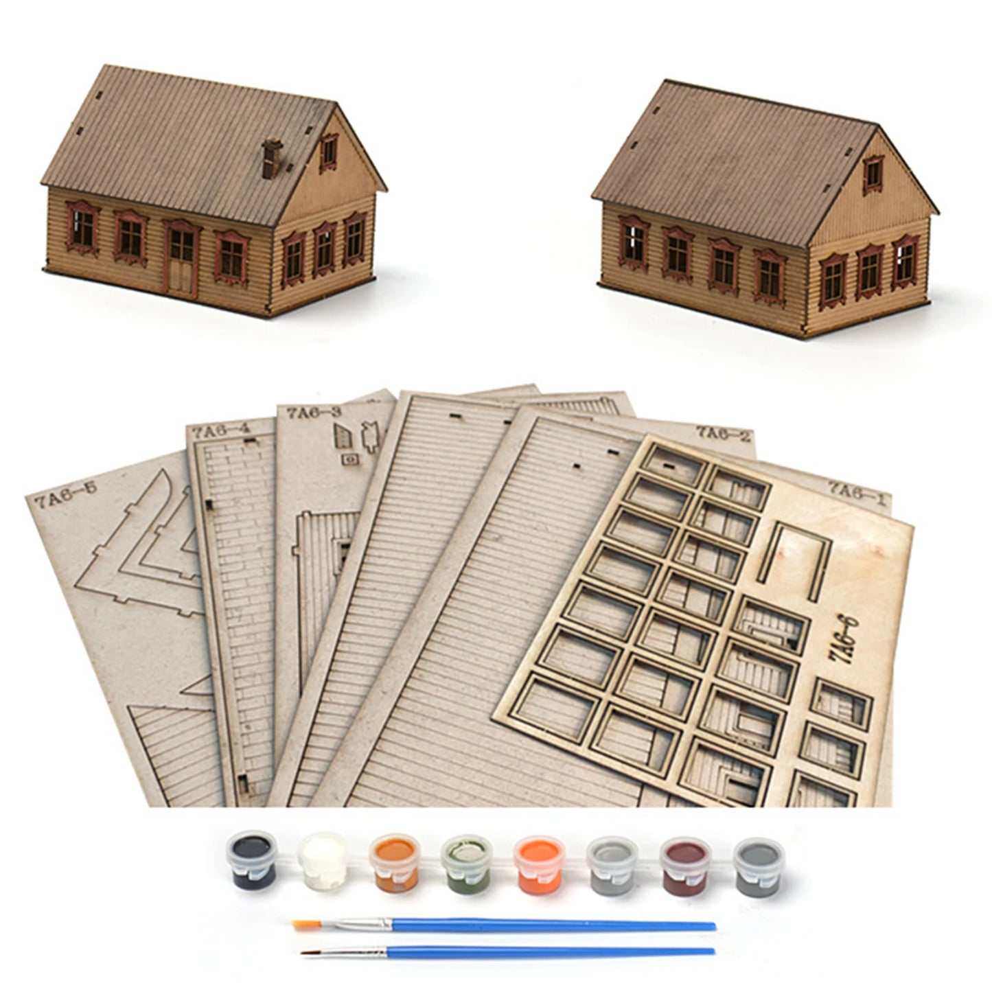 1/72 Wooden Building Model Kits European Store Scene Model Rural Architecture Wooden Assembly Model Miniature House Landscape
